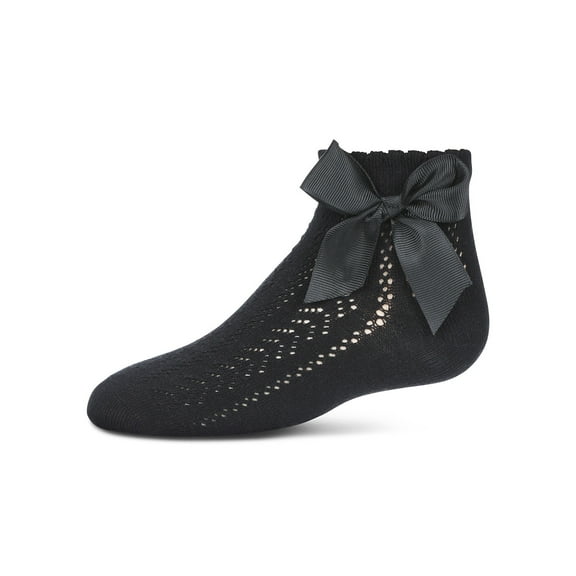MeMoi Knit Openwork Bow Anklet Socks - Girls - Female, 8, Taupe