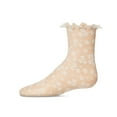 thumbnail image 1 of MeMoi Girls Lace-Trim Lettuce-Edge Floral Net Ankle Sock - Girls - Female, 10, Winter White, 1 of 7