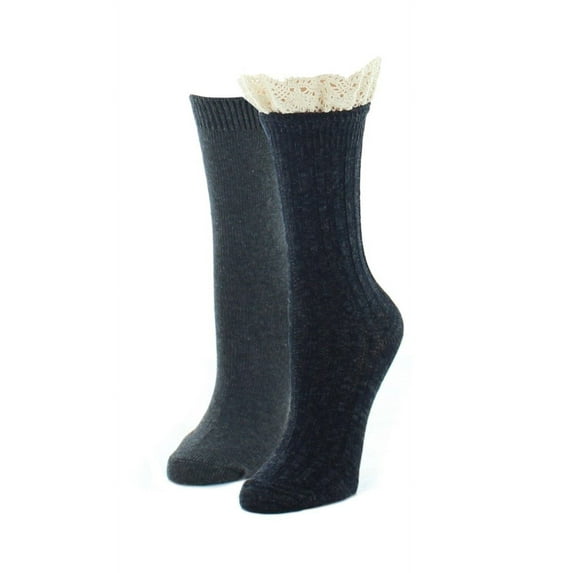 MeMoi Lace & More Fashion Cotton Blend Boot Socks 2-Pack - Womens - Female