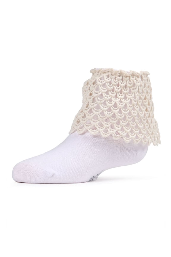 Lacy Loopsy Cotton Blend Anklet Sock - Girls - Female, 2, Marshmallow