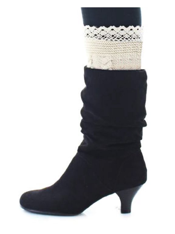 Lattice Lace and Crochet Boot Topper - Womens - Female, One Size, Oatmeal