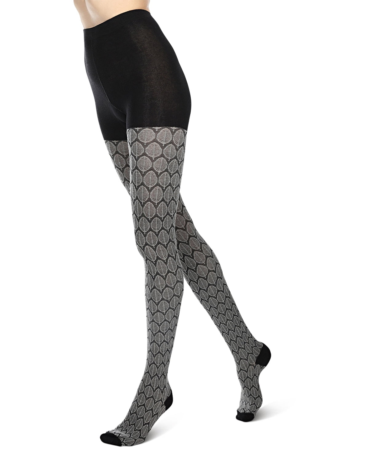 MeMoi Leaf Patterned Cotton Blend Sweater Tights Mens Male