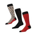 thumbnail image 1 of MeMoi Leopard Pane Cotton Blend Crew Sock 3 Pack - Mens - Male, 10-13, Black-Chili, 1 of 8