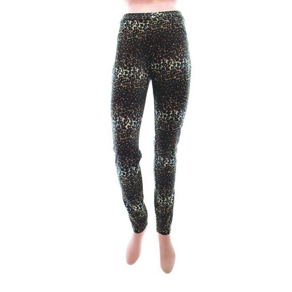 MeMoi Leopareina Royal Leopard Cotton Blend Leggings - Womens - Female (Small/Medium, Black)