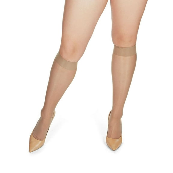 MeMoi Women's Light Support Knee Highs - Womens - Female, Queen 10-13, Nude