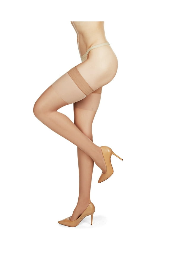 Women's Semi-Sheer Light Support 30-Denier Thigh High Stockings - Womens - Female, Small/Medium, Nude