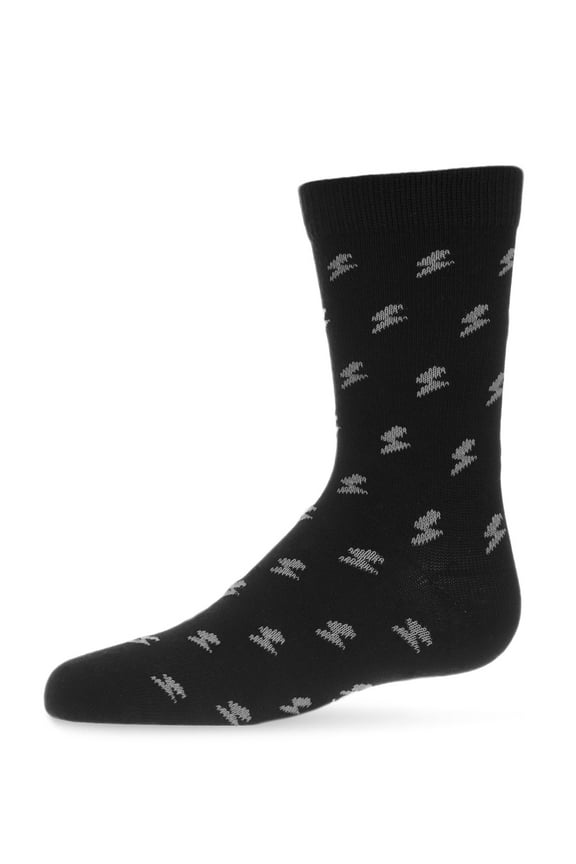 Boys' Lightning Bolt Crew Socks - Boys - Male, 10 12, Gray