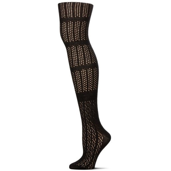 MeMoi Linear Bunch Over The Knee Sock - Womens - Female, One Size, Navy