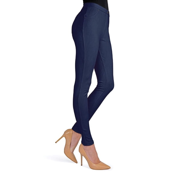 MeMoi Lisse Chino Cotton Blend Leggings - Womens - Female (S-M, Poseidon)