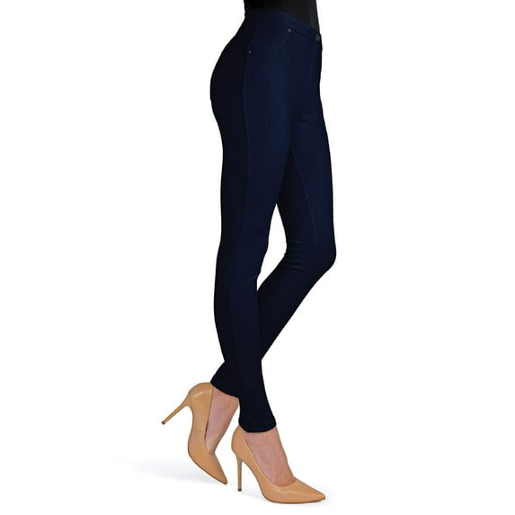 MeMoi Lisse Chino Cotton Blend Leggings - Womens - Female (S-M, Navy)