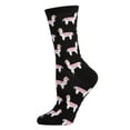 thumbnail image 1 of MeMoi Llamas Bamboo Blend Crew Socks - Womens - Female, One Size, Medium Gray Heather, 1 of 7