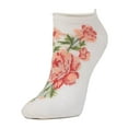 thumbnail image 1 of MeMoi Love and Lace Low-Cut Floral Socks - Womens - Female, One Size, Marshmallow, 1 of 7