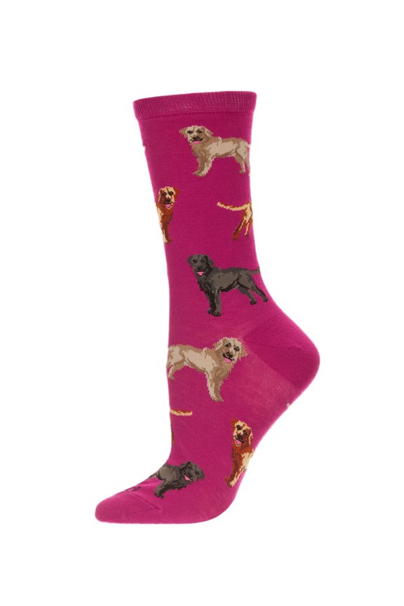 Lovely Labradors Bamboo Blend Crew Sock - Womens - Female (9-11, Black)
