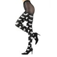 thumbnail image 1 of MeMoi Loves Got To Do With It Opaque Tights - Womens - Female (Medium/Large, Black/White), 1 of 8