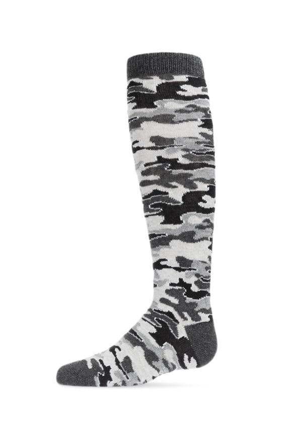 Lurex Camo Knee High Socks - Girls - Female, 12, Gray