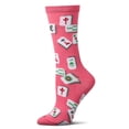 thumbnail image 1 of MeMoi Mahjong Bamboo Blend Crew Socks - Womens - Female, 9-11, Fuchsia, 1 of 7