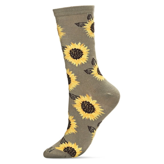 MeMoi Majestic Sunflower Bamboo Blend Crew Socks - Mens - Male