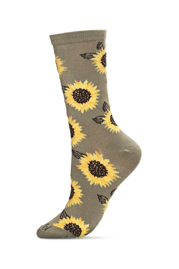 Majestic Sunflower Bamboo Blend Crew Socks - Womens - Female, 9-11, Powder Pink