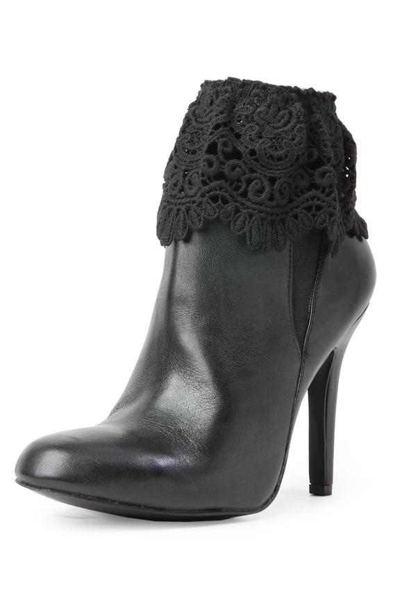 Mavia Lace Crochet Boot Toppers - Womens - Female (One Size, Black)