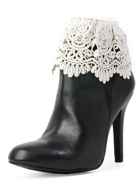 Mavia Lace Crochet Boot Toppers - Womens - Female, One Size, Naturel