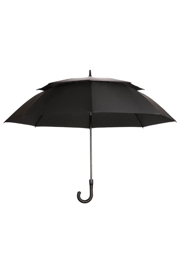 Unisex 30" Windproof J-Handle Umbrella (One Size, Black)