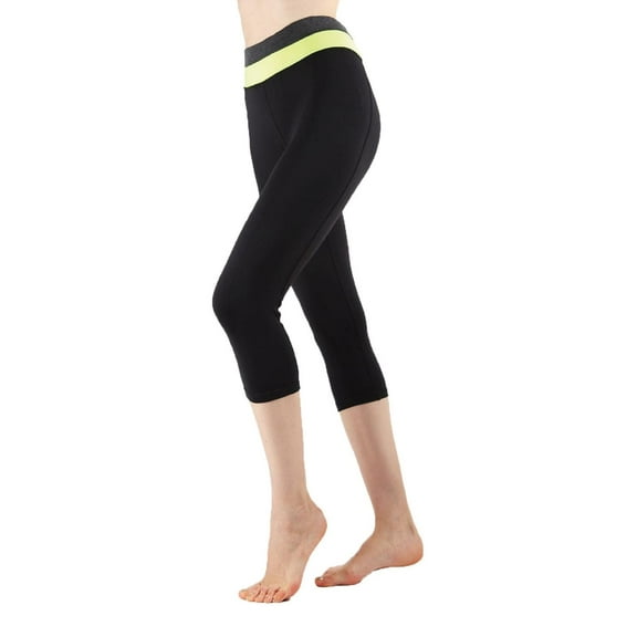 MeMoi Medoro Athletic Capri Leggings - Womens - Female (Medium/Large, Neon Yellow)