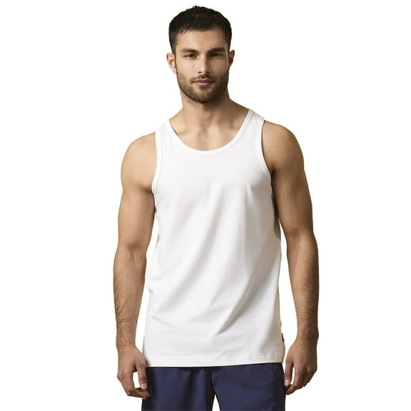 MeMoi 2 Pair Men's Sleeveless Cool Cotton Stretch Crewneck Tank Undershirts - Mens - Male, S, White