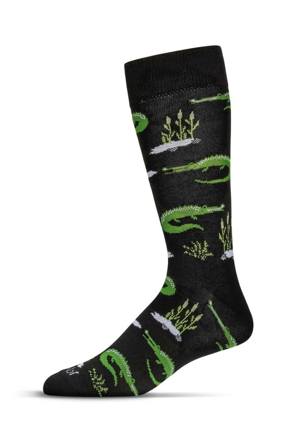 Men's Alligators Bamboo Crew Socks - Mens - Male, 10-13, Black