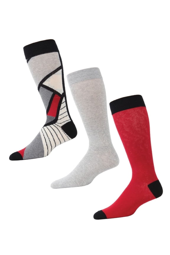 Men's Artup Cotton Blend Crew Sock 3-Pack - Mens - Male, 10-13, Black-Chili