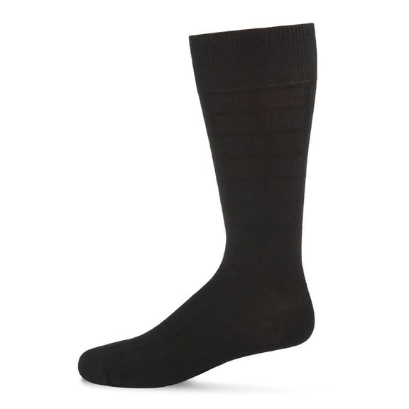 MeMoi Men's Bamboo Blend Solid Plaid Crew Socks - Mens - Male, 10-13, Black