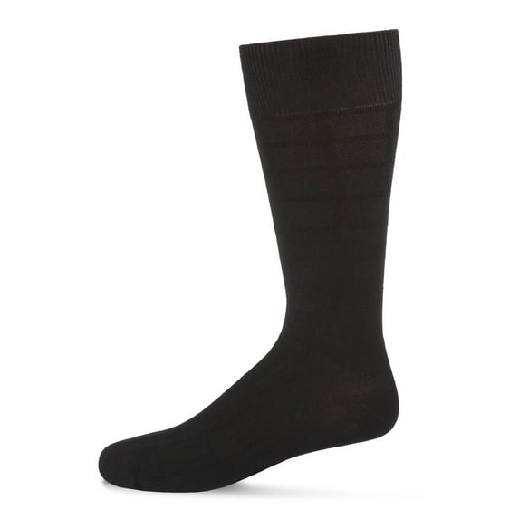 MeMoi Men's Bamboo Blend Solid Plaid Crew Socks - Mens - Male, 10-13, Black
