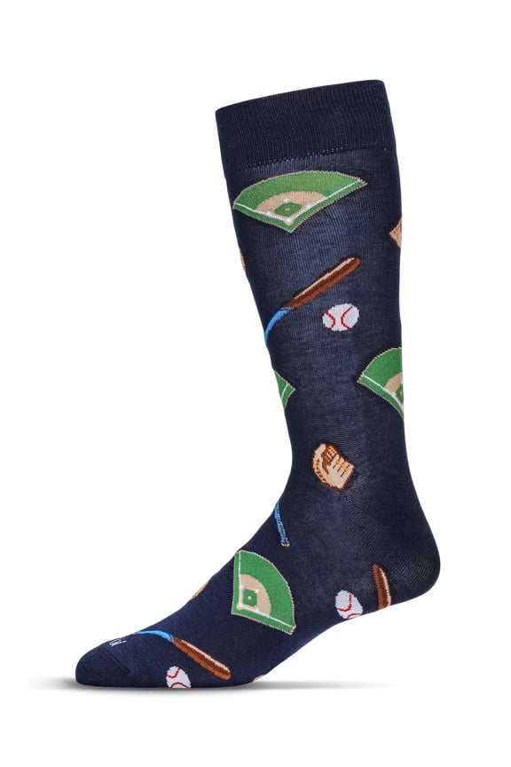 Men's Baseball Bamboo Crew Socks - Mens - Male, 10-13, Navy