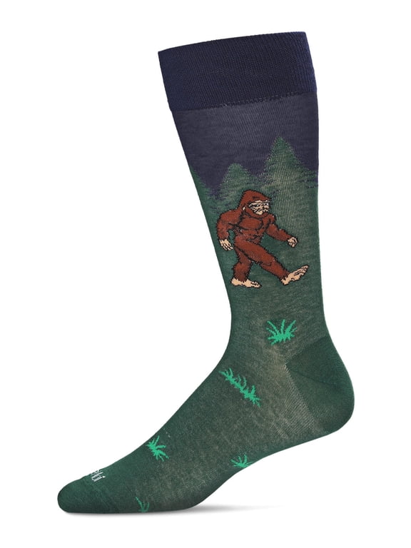 Men's Bigfoot is Real Bamboo Blend Novelty Crew Sock - Mens - Male, 10-13, Navy