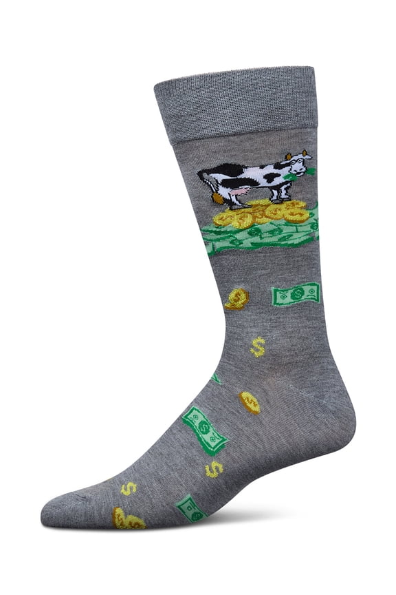 Men's Cash Cow Rayon From Bamboo Crew Socks - Mens - Male, 10-13, Med Gray Heather