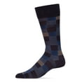 thumbnail image 1 of MeMoi Men's Checkerboard Plaid Bamboo Dress Crew Socks - Mens - Male, 10-13, Navy, 1 of 7