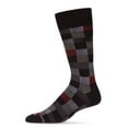 thumbnail image 1 of MeMoi Men's Checkerboard Plaid Bamboo Dress Crew Socks - Mens - Male, 10-13, Black, 1 of 7