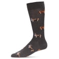 thumbnail image 1 of MeMoi Men's Corgi Dog Crazy Bamboo Blend Novelty Crew Sock - Mens - Male, 10-13, Charcoal Heather, 1 of 1