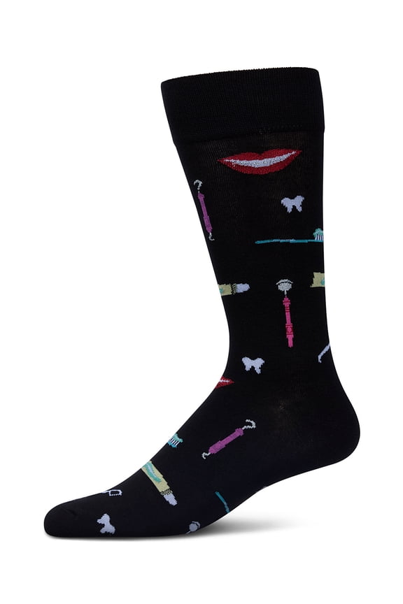 Men's Dentist Rayon From Bamboo Crew Socks - Mens - Male, 10-13, Black