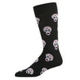 thumbnail image 1 of MeMoi Men's Dia de los Muertos Sugar Skull Novelty Crew Sock - Mens - Male, 10-13, Black, 1 of 3