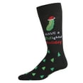 thumbnail image 1 of MeMoi Men's Dill-ightful Holiday Pickle Novelty Crew Socks - Mens - Male, 10-13, Black, 1 of 7