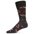 thumbnail image 1 of MeMoi Men's Fantastic Foxes Bamboo Blend Novelty Crew Sock - Mens - Male, 10-13, Black, 1 of 3