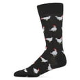 thumbnail image 1 of MeMoi Men's Funny Chicken Pattern Rayon from Bamboo Blend Novelty Crew Sock - Mens - Male, 10-13, Black, 1 of 7