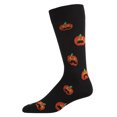 thumbnail image 1 of MeMoi Men's Funny Mustache Jack O' Lantern Novelty Crew Sock - Mens - Male, 10-13, Black, 1 of 4