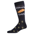 thumbnail image 1 of MeMoi Men's Funny Pun Happy Challah-Days Novelty Crew Socks - Mens - Male, 10-13, Navy, 1 of 7