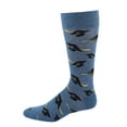 thumbnail image 1 of MeMoi Men's Graduation Pattern Rayon from Bamboo Novelty Crew Sock - Mens - Male, 10-13, Denim Heather, 1 of 4