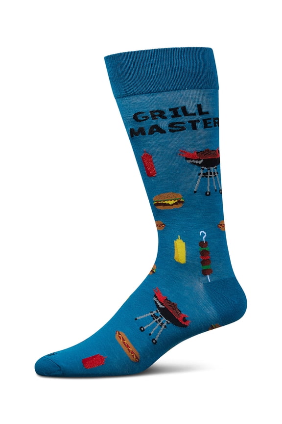 Men's Grill Master Rayon From Bamboo Crew Socks - Mens - Male, 10-13, Blue Sapphire