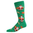thumbnail image 1 of MeMoi Men's Jolly Santa with Pizza and Beer Novelty Crew Socks - Mens - Male, 10-13, Black, 1 of 7