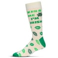 thumbnail image 1 of MeMoi Men's Kiss Me I'm Irish Bamboo Crew Socks - Mens - Male, 10-13, Winter White, 1 of 3