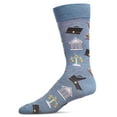 thumbnail image 1 of MeMoi Men's Law N Order Heathered Bamboo Blend Novelty Crew Sock - Mens - Male, 10-13, Denim Heather, 1 of 7