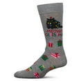 thumbnail image 1 of MeMoi Men's Meowy Christmas Holiday Crew Socks - Mens - Male, 10-13, Med Gray Heather, 1 of 3